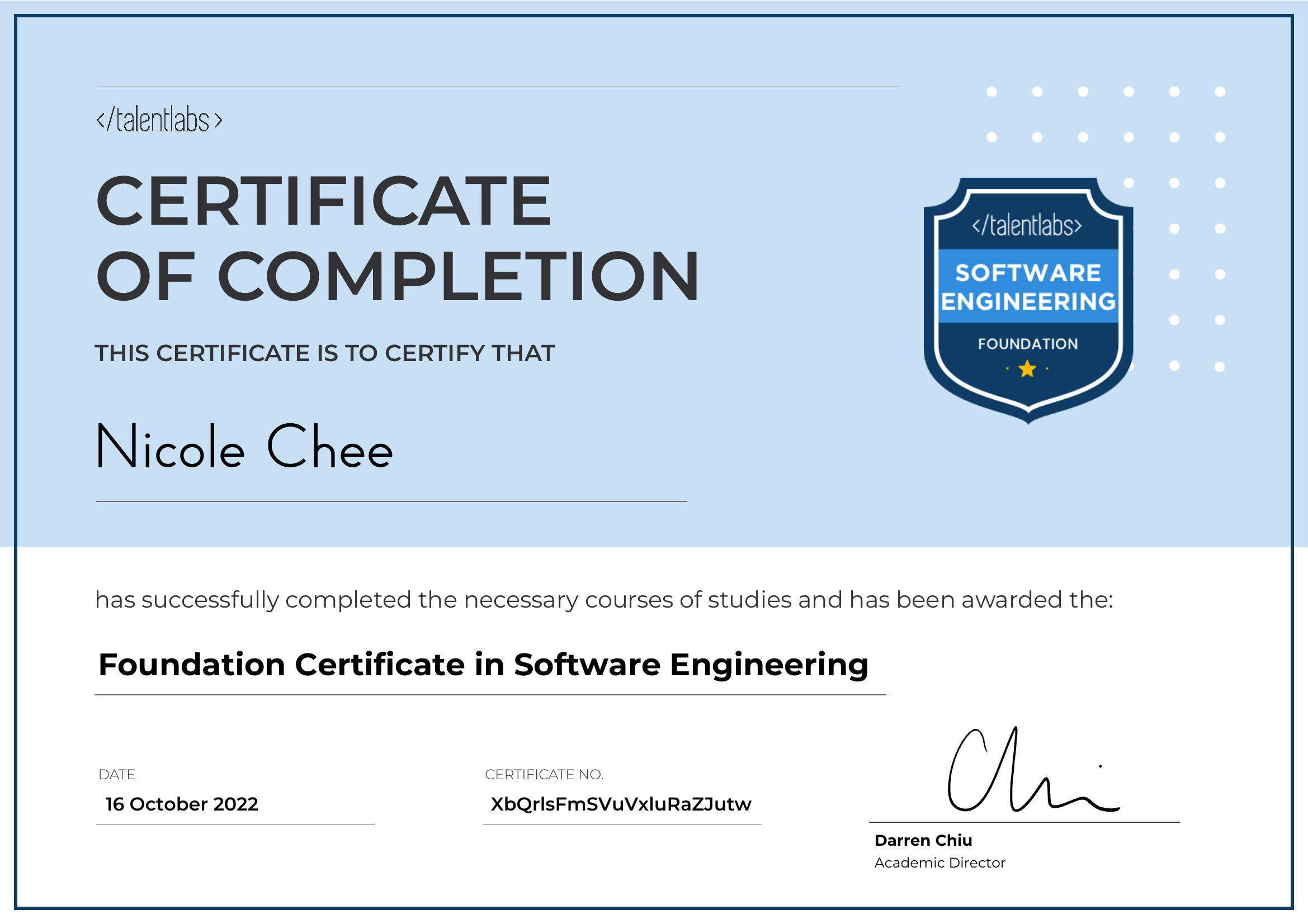 Foundation Certificate in Software Engineering